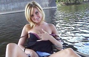 Public sex on a boat with a hottie