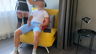 Hot Mistress Maid Fucks Her Sissy Boss's Ass for Extra Cash