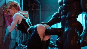 AI-generated Slim Blonde Gwen Stacy (Spiderman) Takes Monstrous BBC & Huge Loads In Her Mouth & Pussy