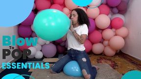 Beatriz After-Work Balloon Blow to Pop & Sit Pop Combo! - 4K