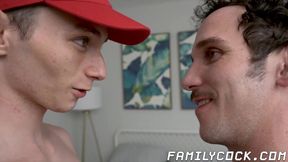 Raw dick sucking and fucking with two kinky stepbrothers