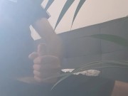 sporty guy jerks off in his room and cums on nike sportswear, shows feet