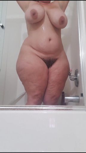 In the Shower Squeezing My Big Boobs Rubbing My Pussy