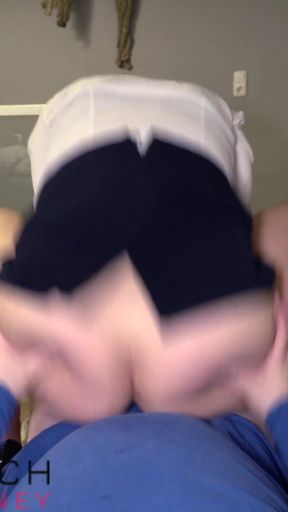 Captivating moment from &quot;business bitch lady in tan nylons seductive Easter sex wild cowgirl bunny make you cum -&quot;
