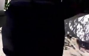Hot Tranny & Girl Meeting Black Guy Outdoor