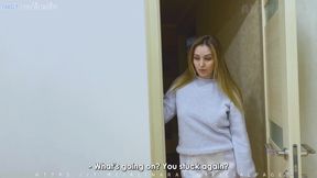 For the first time in his life, the stepson fucks his stepmoth...n anal. - Oh no, you went into the wrong hole, you bastard!