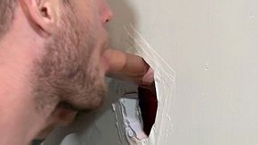 Dude blows gloryhole cock