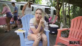 Juliette Mint can't stop fucking this big dick during bbq party