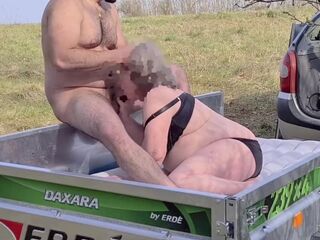 PUBLIC MATURE PORN: OUTDOOR ANAL SEX AND CUM SWALLOWING CAM2 1of2