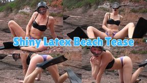 Shiny Latex Beach Tease - MP4