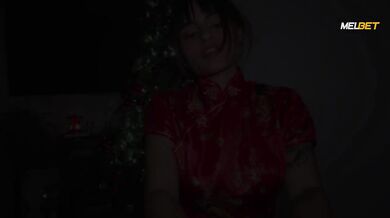 Christmas cosplay stepsister gets stuffed full of creamy load on POV