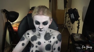 Dalmatian Puppy Girl Body-Paint Nude Timelapse