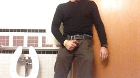 Jack-off in a Hospital Public Toilet. Almost Caught, I Forgot to Lock the Door. I Still Finished Jerking