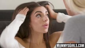 Darcie Dolce rides her stepmom's tongue with joyous delight