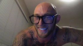 Glasses Guy Shows Off Body & Tattoos