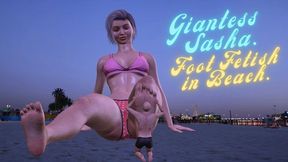 GIANTESS WORLD FETISH presents: Giantess Sasha. Foot fetish on the beach.