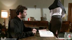 ”Priest punishing hot butts sisters”