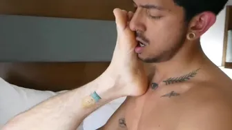 Leo pounds Riley's tight hole with his big cum covered cock