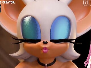 Rouge the Bat has the giant melons in the world and kisses my wang (Redmoa animation) - Jazziuu