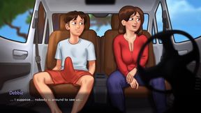 Debbie and Anon intimate scene in car inside