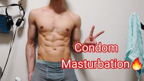 Condom Masturbation !! Iam Hukkinkun Japanese Guy !!