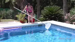 Busty redhead OLDER WOMAN JoJo Robinson goes skinny dipping