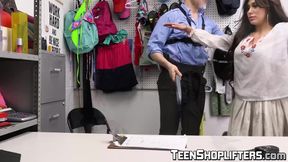 Office Security Guard Gives Blowjob & Fucks MILF in Uniform