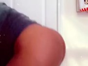 Thick college guy twerks in bathroom