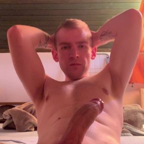 He has a big one cock and he wanking