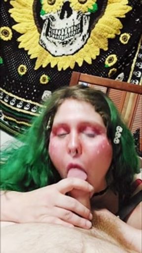 Sexy mushroom milf edging hubby till he cums