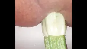 Zucchini in His Ass: Amateur Gay Anal Solo Adventure