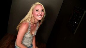 ashley stone worships chris strokes gloryhole cock