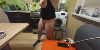 Nextdoor Girl Dance at My Kitchen Before I Fuck Tight Pussy