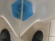 Pissing in a public urinal at work 1