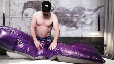 Humping Giant Down Comforter Until Cum