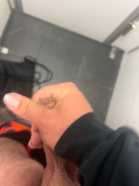 Public Jerk off in Toilet at Work