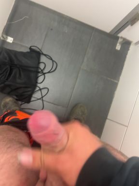 Public Jerk off in Toilet at Work