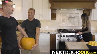 Pumpkins & Jocks: Muscular Studs Jerk Off For Each Other's Pleasure