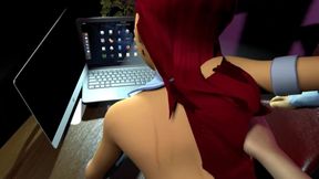 Starfire Spreads Her Legs in the Office