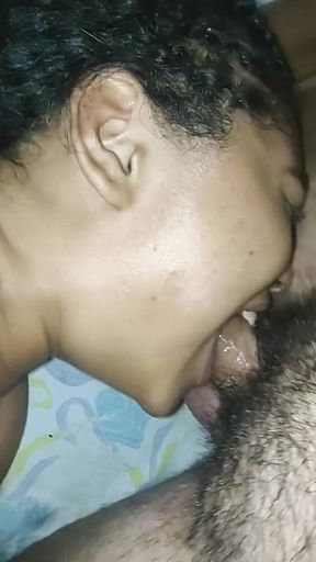 Deepthroat and Sucking My Balls Until He Cums Inside Her Nose