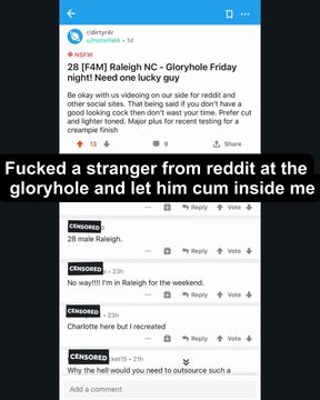 Met a stranger from Reddit at the gloryhole - Fucked him raw