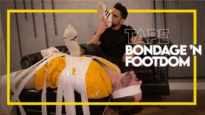 Hex transforms Tonny into his new footrest using duct tape (1080p) Male bondage - Gay Domination - Gay Bondage - Sneaker fetish - Tape bondage - Foot fetish - BDSM