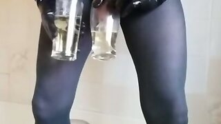 Pantyhose Piss Wank Cum