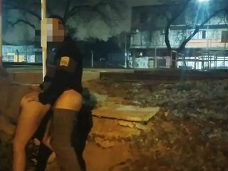 gal flashing in nature's garb in the street banging in public voyeurs and caught by the police
