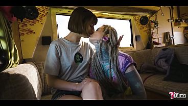 Tattooed Roadtrip Slut Takes Big Anal Dildo in Vintage Talbot Express