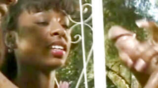 Interracial double handjob with 2 sexy black girlfriends