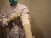 Surgical latex gloving