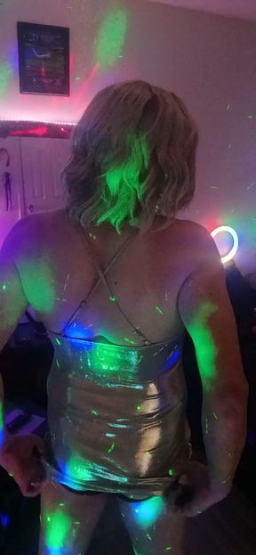 Sissy Molly Transgirlmolly731 - Gold Shiny Dress Dance &amp; Dirty Talk
