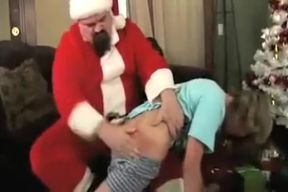 Santa Spanks a Naughty Boy