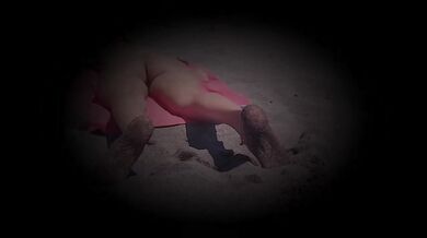 Public nude beach with amazing exhibitionist girl and voyeur pleasure